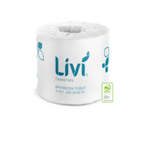 LIVI 1001 Essentials embossed 2ply, 400sht toilet paper Ctn x 48 rolls